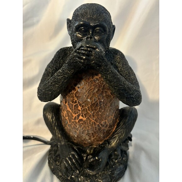 Speak No Evil Unique Monkey Gorilla Accent Lamp Nightlight Brand New (TLS1038C) - Picture 1 of 8